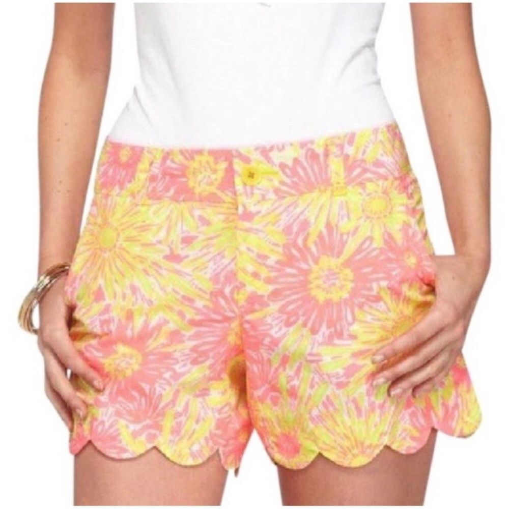 Lilly Pulitzer Pink and Yellow Floral Shorts